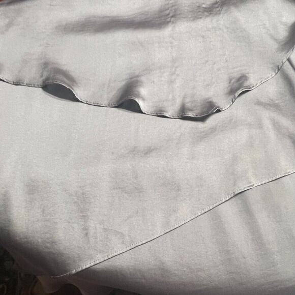 Fashion Bug Silver Grey 1X Layered Ruffly Sleeveless Women's Blouse Feminine - Picture 9 of 16